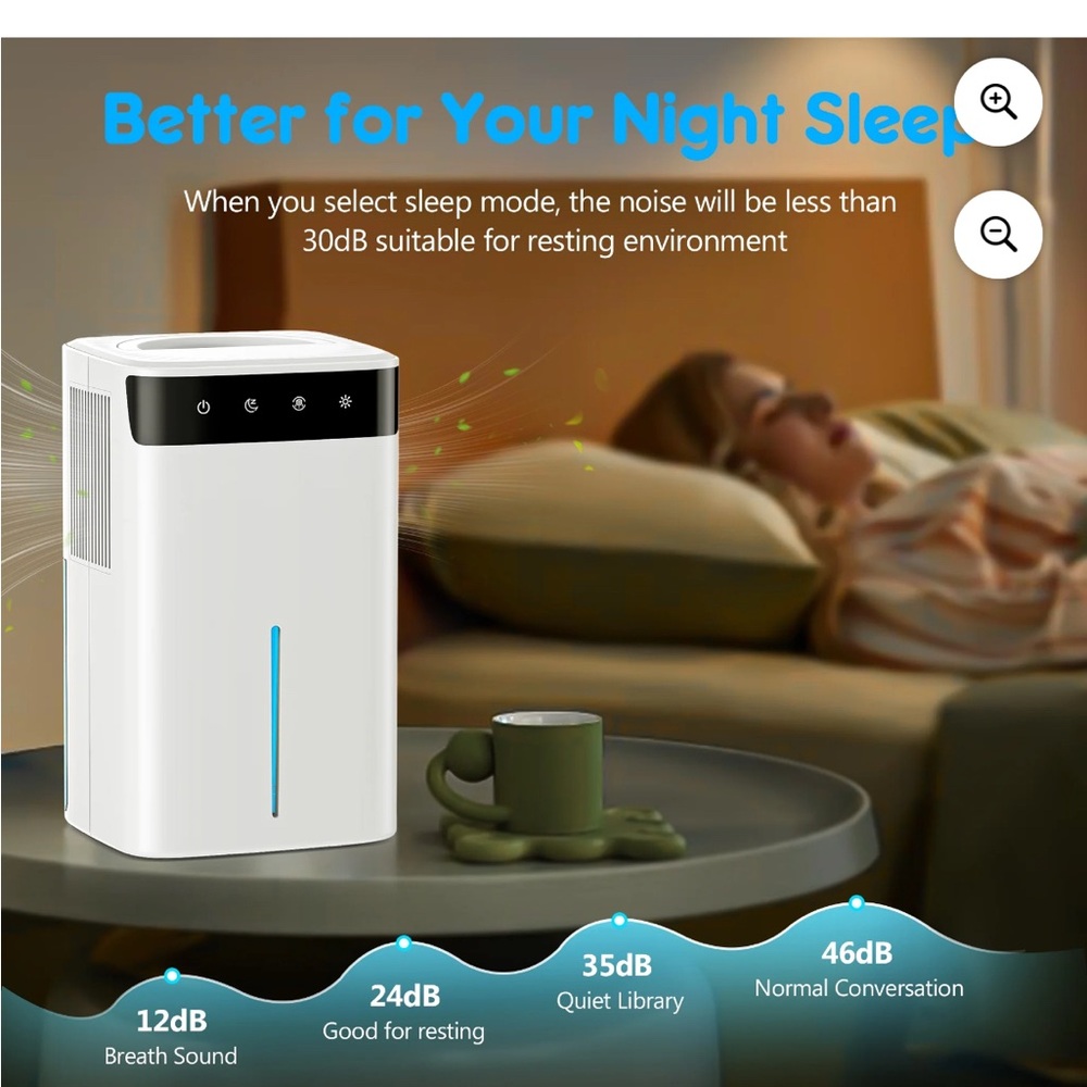 Lightweight and Energy Efficient Aootek Dehumidifier with 7 LED Color Options - Picture 7 of 11